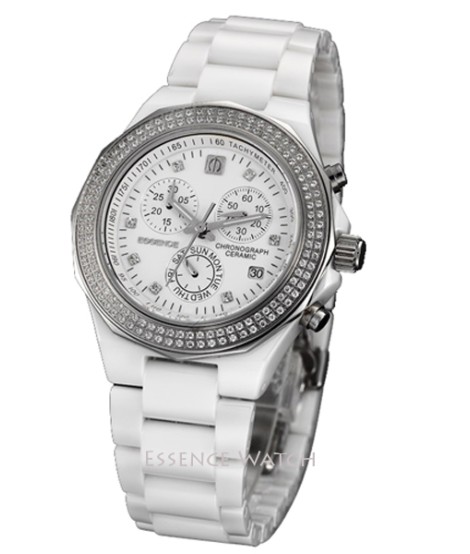 Essence Cosmospolitan White Ceramic Watch ES7032MCHW